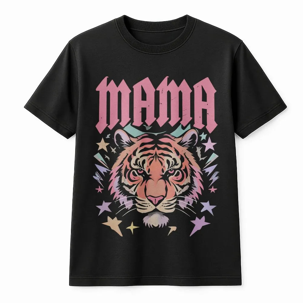 Mama Tiger Sweatshirt | Retro Graphic Rocker Style | Premium Cotton Blend Pullover | Gift for Cool Mom