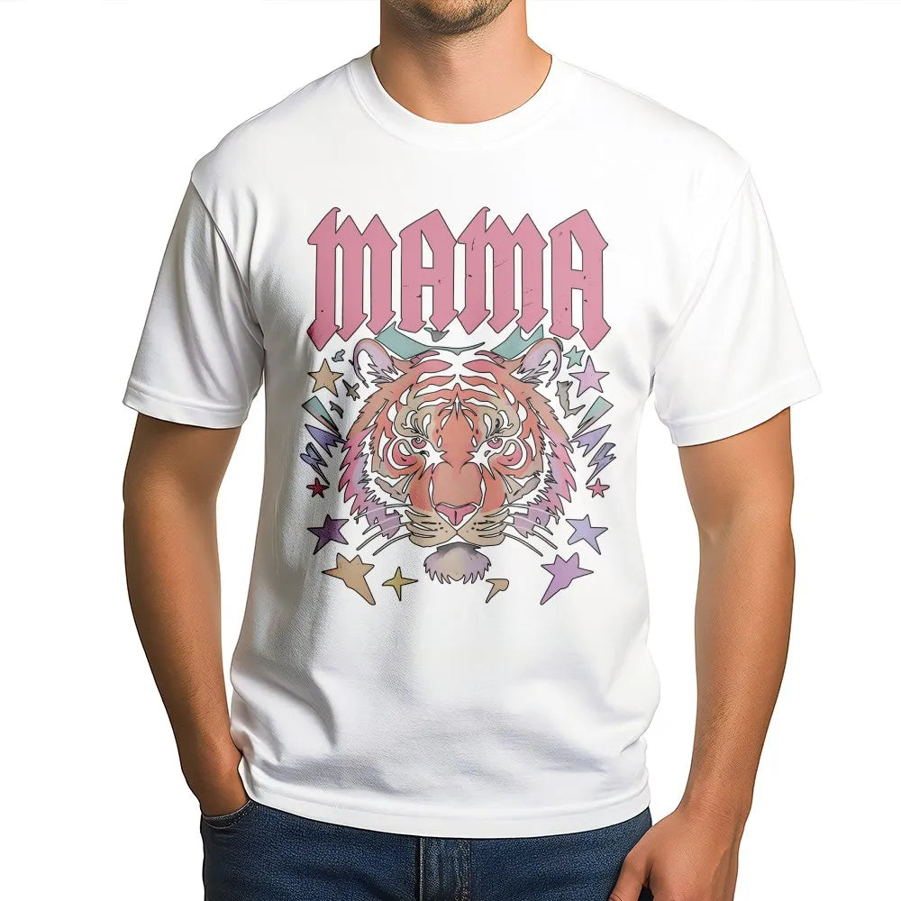 Mama Tiger Sweatshirt | Retro Graphic Rocker Style | Premium Cotton Blend Pullover | Gift for Cool Mom