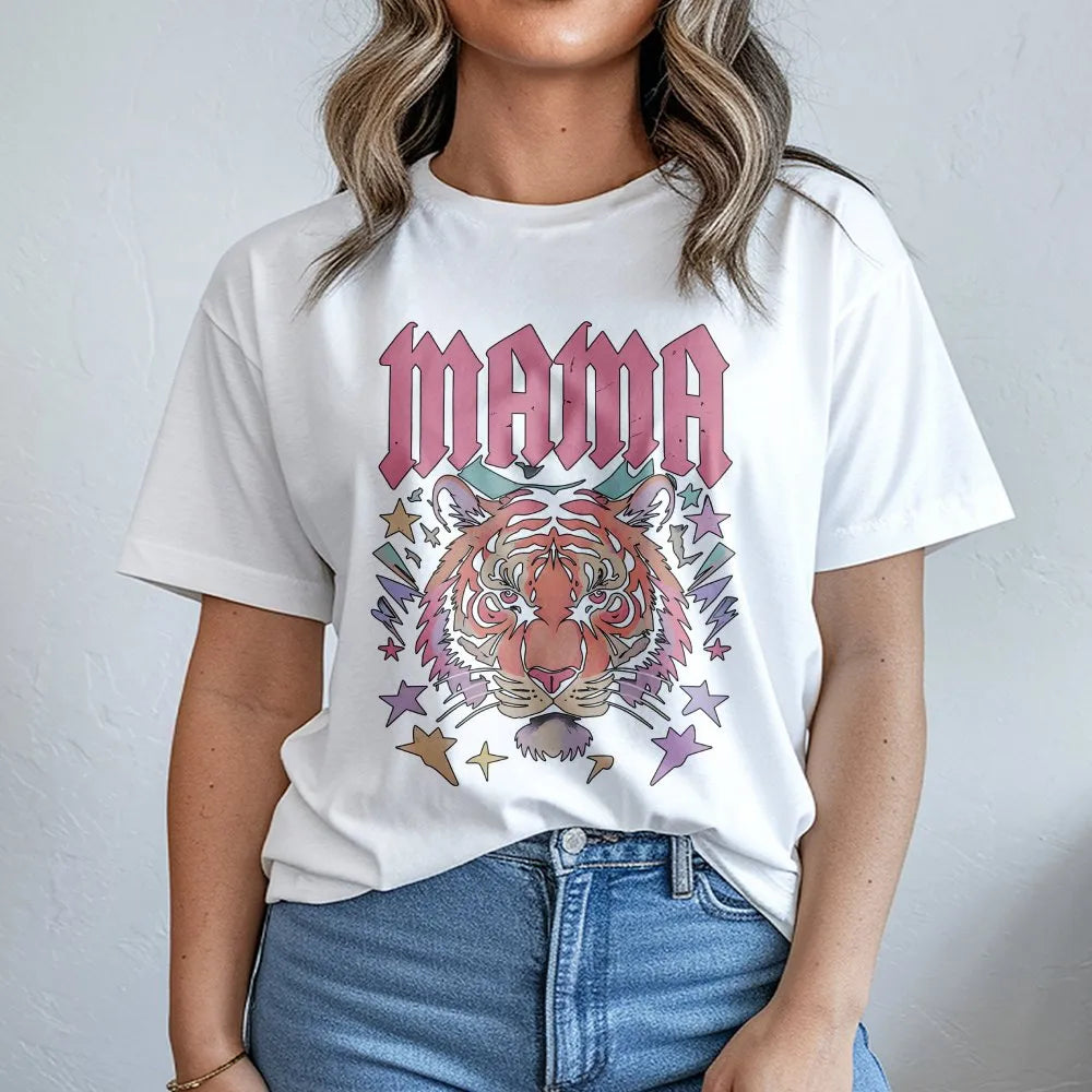 Mama Tiger Sweatshirt | Retro Graphic Rocker Style | Premium Cotton Blend Pullover | Gift for Cool Mom