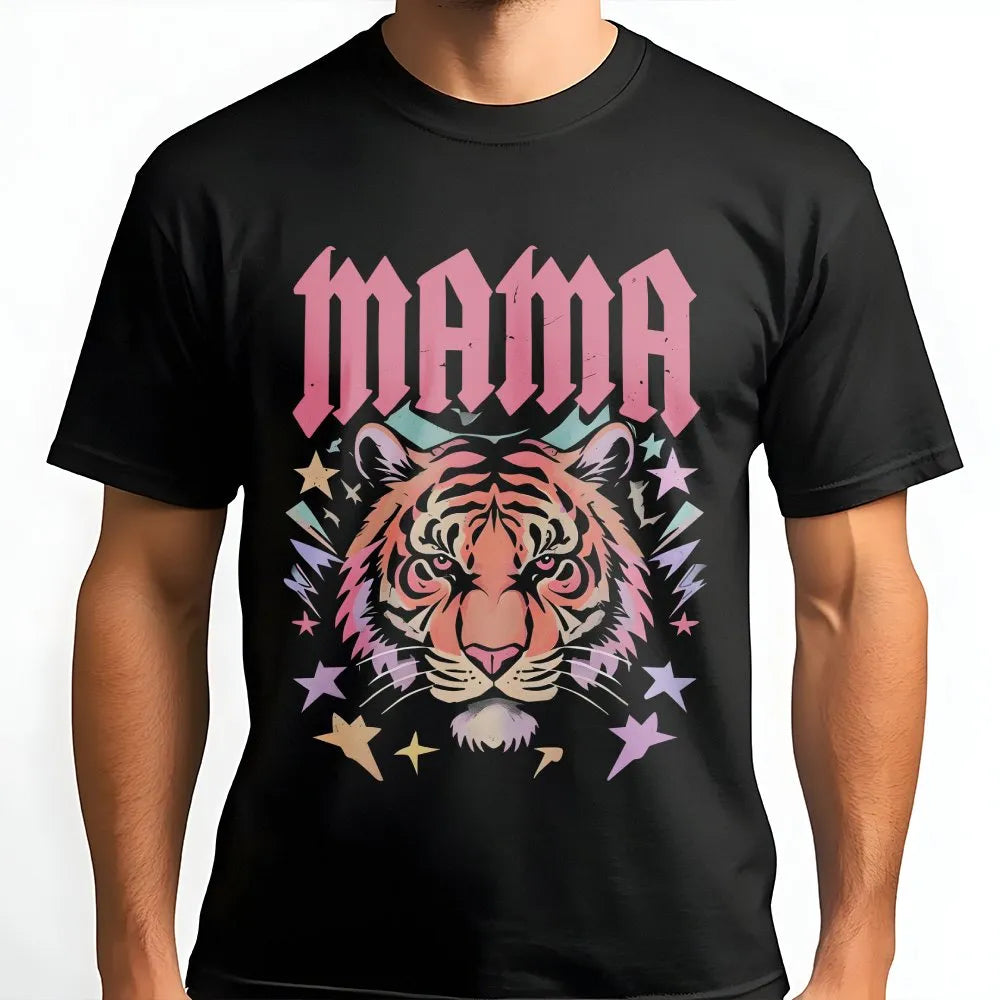 Mama Tiger Sweatshirt | Retro Graphic Rocker Style | Premium Cotton Blend Pullover | Gift for Cool Mom